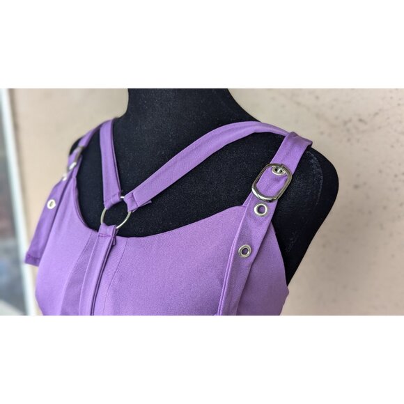 💜✨NWOT Edgy Purple Strappy Dress - Picture 3 of 8